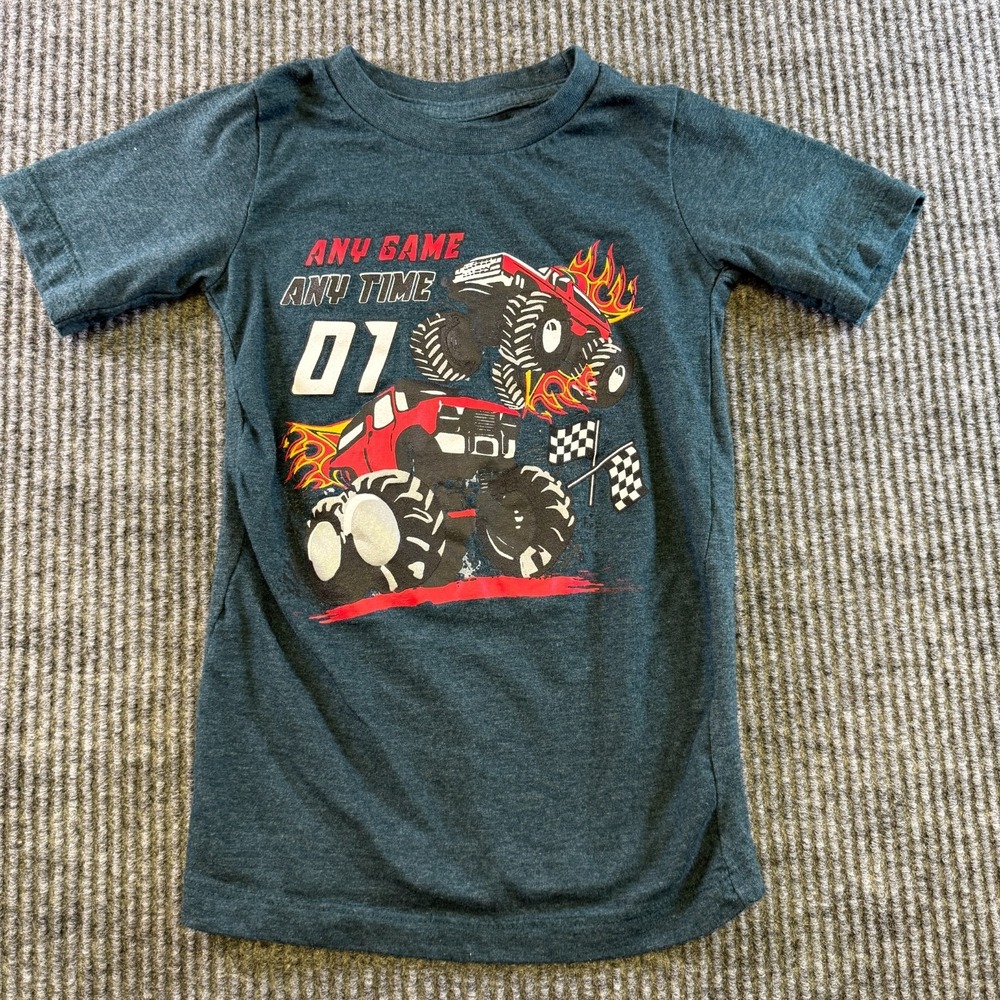 Eighty Eight Brand Monster Truck T Shirt Kids Boys 4T Gray Graphic Tee